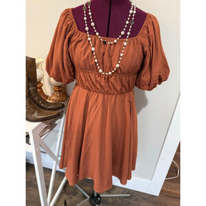 GB Off Shoulder Orange Dress Small